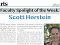 Partial News Clipping of Faculty Spotlight On Scott Horstein from Sonoma State Star