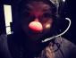 Rosemarie Kingfisher wearing a clown nose
