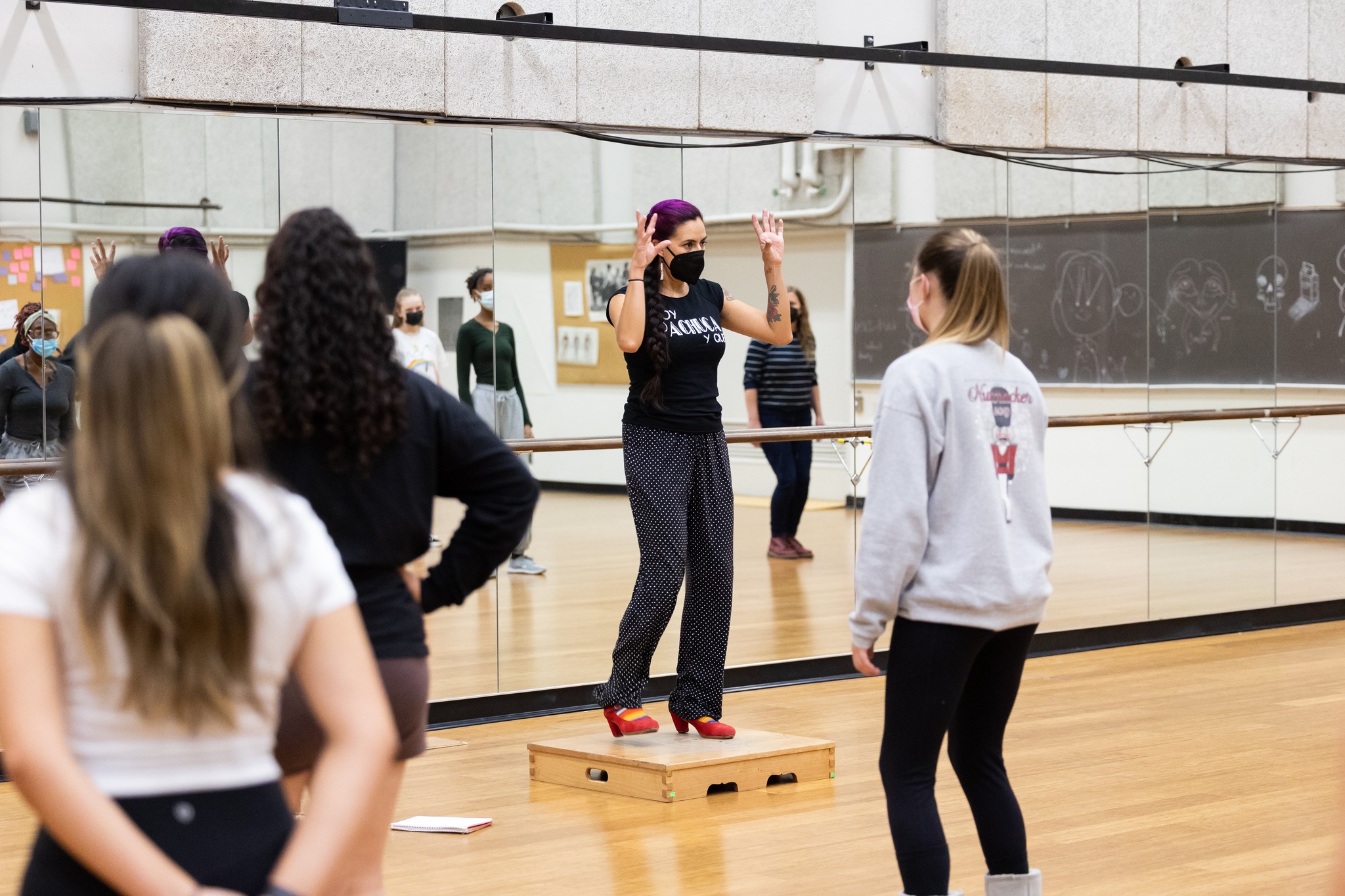 Vanessa Sanchez leading a dance class