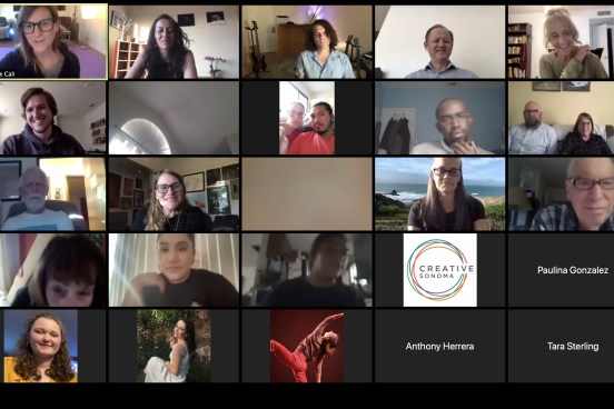 Zoom screen with multiple participants 