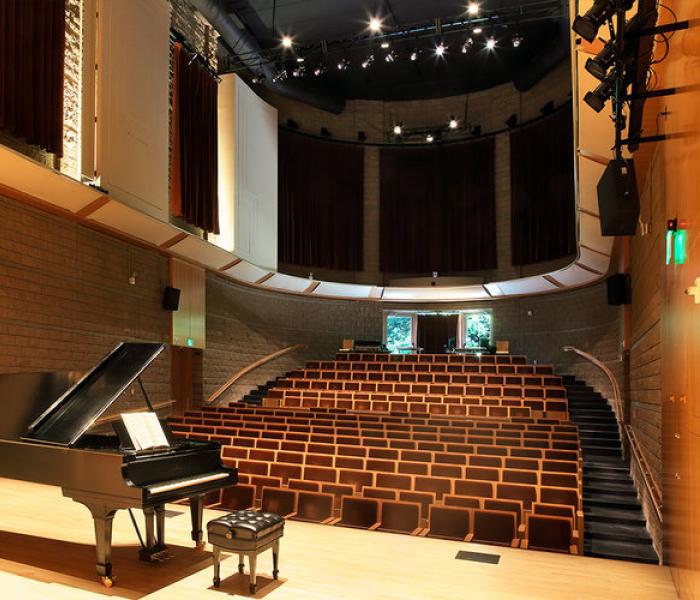 View of Schroeder Hall from Stage
