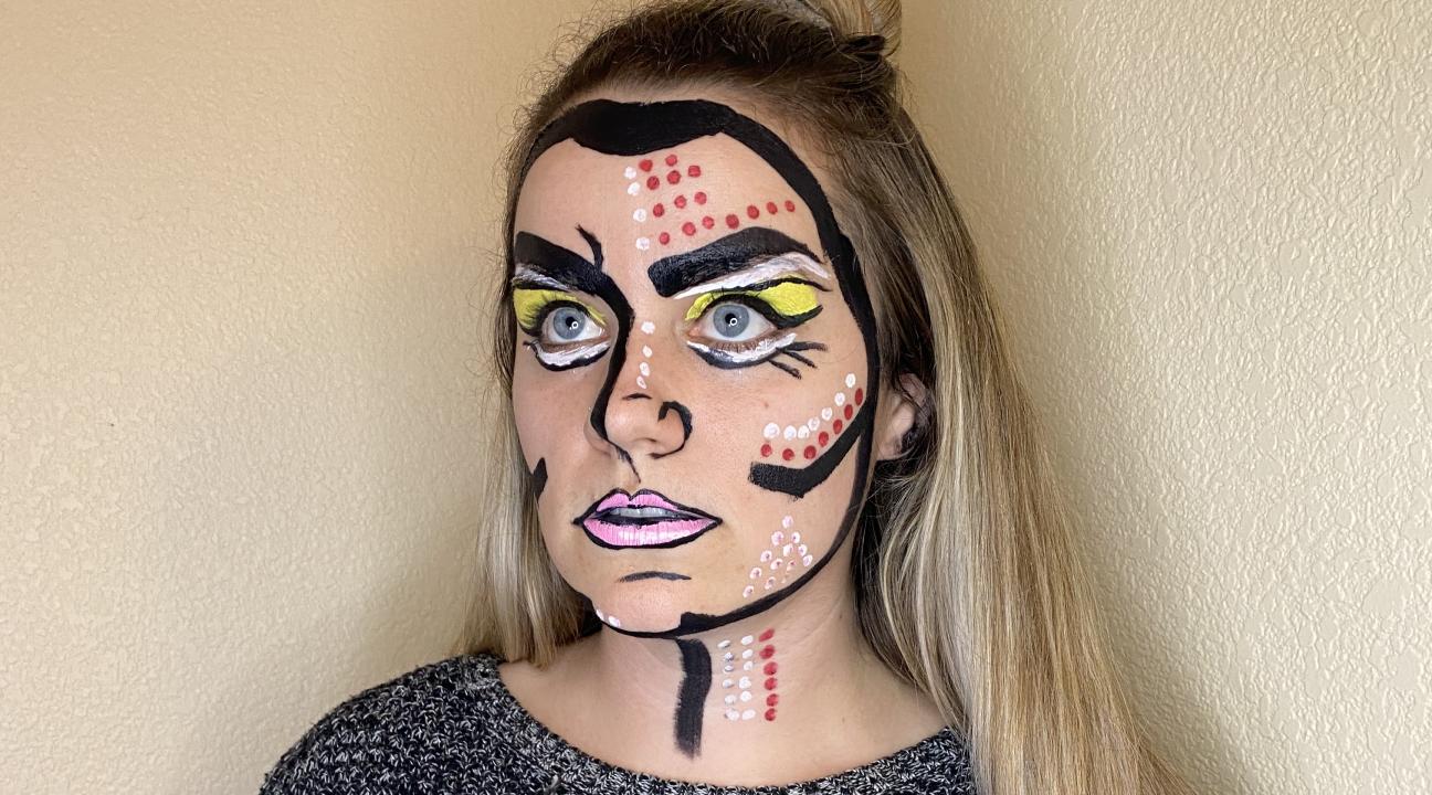 Ashley Kimball with comic book makeup on