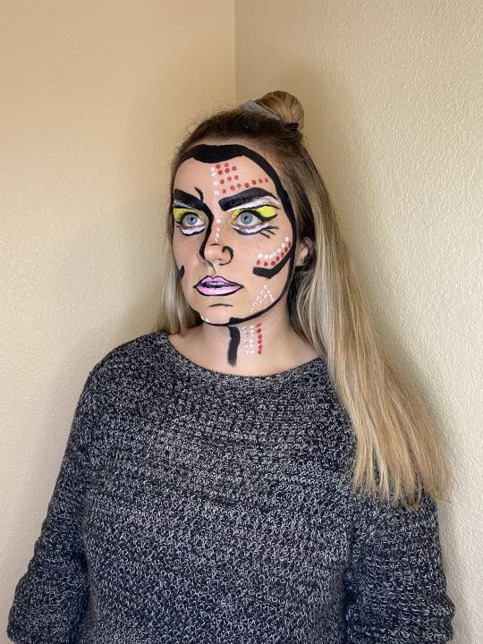 Ashley Kimball with comic book makeup on