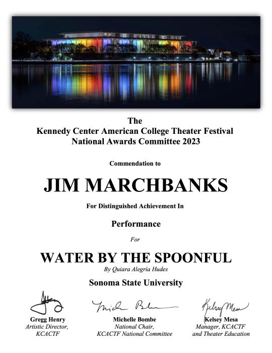 The Kennedy Center American College Theater Festival National Awards Committee Award for Jim Marchbanks